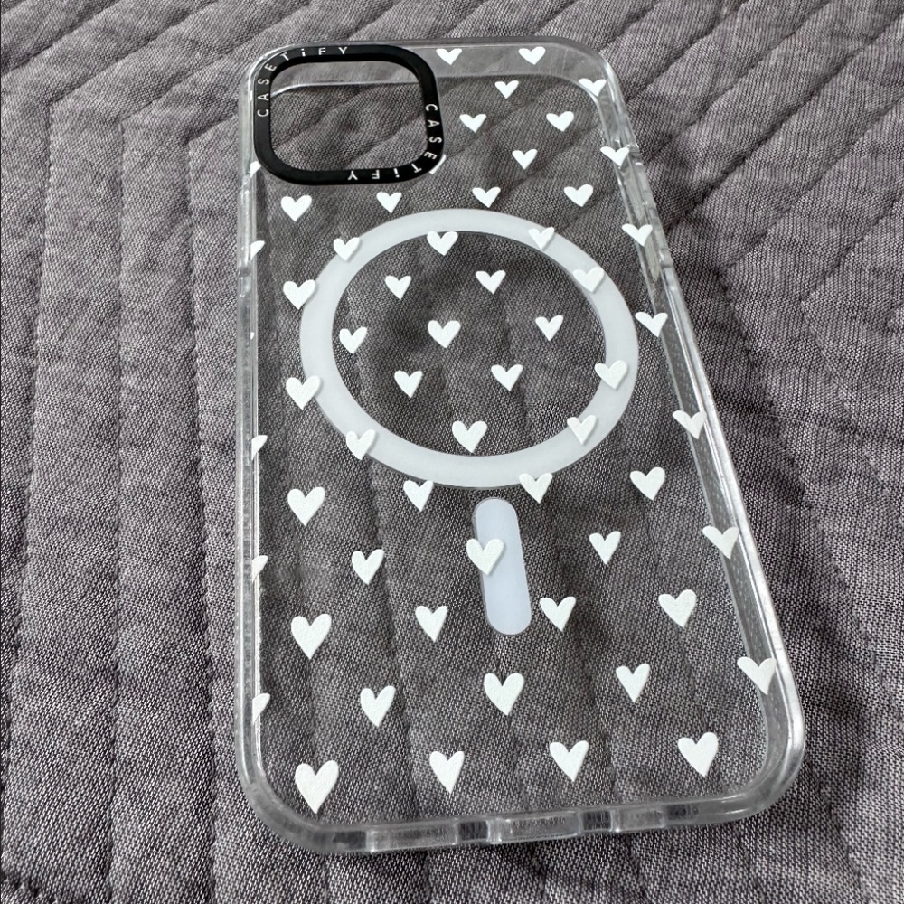 Casetify iPhone XR White Hearts